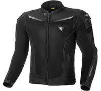 SHIMA Piston Chaqueta de cuero / textil para motocicletas, negro, Talla 50