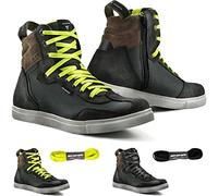 SHIMA Rebel Vented, Zapatos Motocicleta Hombre - Transpirables, Zapatos Reforzados para Montar en la Calle con Cremallera Lateral, Soporte para el Tobillo, Suela Antideslizante (Gris, 45)