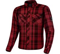 SHIMA RENEGADE MEN 2 Camisa Moto Hombre - Chaqueta Moto de Algodóncon con FiberQL - Aramida y capa de refrigeración, protectores CE, cremallera y cierre a presión (Rojo, S)