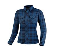 SHIMA RENEGADE LADY 2 Camisa Moto Mujere - Chaqueta Moto de Algodóncon con FiberQL - Aramida y capa de refrigeración, protectores CE, cremallera y cierre (Azul, XS)