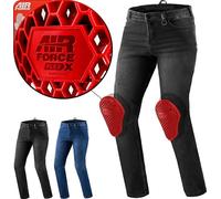 SHIMA Rider Pantalon Moto Hombre Protectores Airforce Homologado Ajustado Tejanos Pantalón Vaqueros Jeans protección de Rodilla (Masculino, Negro 34/34)