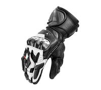 SHIMA RS-3 Guantes Moto Hombre Cuero Homologados Largo Verano Motos Guante Ventilado Certificatos Con Protección Motorista Racing Protecciones Ventilación Verão (Masculinos, Blanco, L)