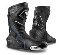 SHIMA RSX-6 Men, Zapatos Moto Hombre | Reforzados Zapatos Moto de Cuero, Soporte para el tobillo, Suela Antideslizante, Mango de Cambio de Marchas (Negro, 44)