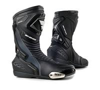 SHIMA RSX-6 Men, Zapatos Moto Hombre | Reforzados Zapatos Moto de Cuero, Soporte para el tobillo, Suela Antideslizante, Mango de Cambio de Marchas (Negro, 43)