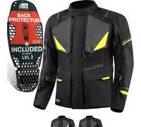 SHIMA RUNNER Chaqueta Moto Hombre AIRFORCE Protector Espalda Cazadora Motociclista Chaquetas Protecciones Impermeable Moto Armadura Cazadoras Motoero Invierno (Masculinos, Fluo, XL)