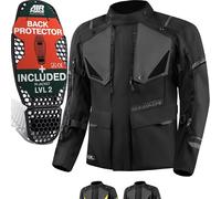SHIMA Runner Chaqueta textil de moto impermeable, negro, tamaño L para Hombres