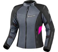 SHIMA Rush 2.0 Vented impermeable Chaqueta textil de motocicleta para mujer, negro/gris/rosa, Talla 3XL