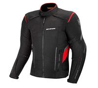 SHIMA RUSH Chaqueta Moto Hombre -Toda Estaciones Cazadora Moto Textil Hombre de 3 capas con membrana impemeable capa calefactora CE espalda, hombros, codos protecciones (Rojo, XL)