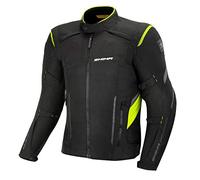 SHIMA RUSH Chaqueta Moto Hombre -Toda Estaciones Cazadora Moto Textil Hombre de 3 capas con membrana impemeable capa calefactora CE espalda, hombros, codos protecciones (Fluo, S)