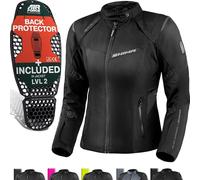 SHIMA RUSH Chaqueta Moto Mujer AIRFORCE Protector Espalda Cazadora Motociclista Chaquetas Protecciones Impermeable Armadura Cazadoras Motoero Invierno (Femenino, Chaqueta Regular, Negro, XS)