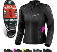 SHIMA RUSH Chaqueta Moto Mujer AIRFORCE Protector Espalda Cazadora Motociclista Chaquetas Protecciones Impermeable Armadura Cazadoras Motoero Invierno (Femenino, Chaqueta Regular, Rosa, XL)