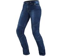 SHIMA Sansa Vaquero Moto Mujer - Pantalones Transpirables, Elásticos, Regular Fit con Capa Calefactora, Prottecion CE de Rodilla y Cadera (Azul, 24)