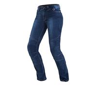 Shima Sansa Vaquero Moto Mujer - Pantalones Transpirables, Elásticos, Regular Fit con Capa Calefactora, Prottecion CE de Rodilla y Cadera (Azul, 30)