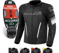 SHIMA SOLID Chaqueta Moto Hombre AIRFORCE Protector Espalda Cazadora Motociclista Chaquetas Protecciones Impermeable Moto Armadura Cazadoras Trail Motoero Invierno (Masculinos, Blanco, Regular, XL)