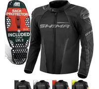 SHIMA SOLID Chaqueta Moto Hombre AIRFORCE Protector Espalda Cazadora Motociclista Chaquetas Protecciones Impermeable Moto Armadura Cazadoras Trail Motoero Invierno (Masculinos, Negro, Ventilado, XXL)