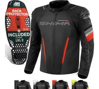 SHIMA Solid 2.0 chaqueta textil impermeable para motocicletas, negro-rojo, tamaño 2XL para Hombres