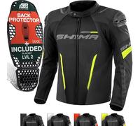SHIMA Solid 2.0 Vented chaqueta textil impermeable para motocicletas, negro-amarillo, tamaño L para Hombres