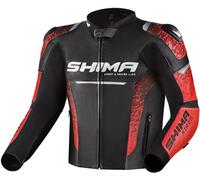 SHIMA STR 2.0 Chaqueta de cuero para motocicleta, negro-rojo, tamaño 50 para Hombres