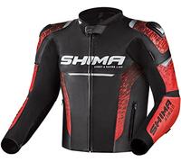 Shima STR 2.0 Chaqueta de moto - Cuero, chaqueta deportiva con protectores de espalda, codos y hombros, piel perforada, para traje de 2 piezas (Rojo, 58)