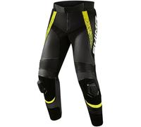SHIMA STR 2.0 Pantalones de cuero para motocicleta, negro/amarillo, Talla 52