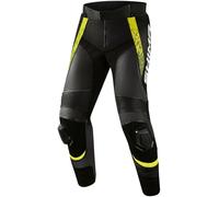SHIMA STR 2.0 Pantalones de cuero para motocicleta, negro/amarillo, Talla 54