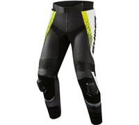SHIMA STR 2.0 Pantalones de cuero para motocicleta, negro-blanco-amarillo, tamaño 56 para Hombres
