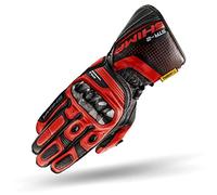SHIMA STR-2 Guantes Moto Hombre - Guantes Touchscreen, Verano, Sport de Cuero con Protector Nudillos de Carbono, Deslizador Palma y Dedos, Palma Reforzada (XL), Negro/Rojo