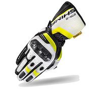 SHIMA STR-2 Guantes Moto Hombre - Guantes Touchscreen, Verano, Sport de Cuero con Protector Nudillos de Carbono, Deslizador Palma y Dedos, Palma Reforzada (Fluo, L)