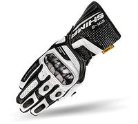 SHIMA STR-2 Guantes Moto Hombre - Guantes Touchscreen, Verano, Sport de Cuero con Protector Nudillos de Carbono, Deslizador Palma y Dedos, Palma Reforzada (Blanco, M)