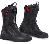 SHIMA STRATO Botas Moto Hombre, Transpirables, Reforzadas, Ligeras Botas de Moto Adventure Touring con Sistema de Cierre Rápido ATOP, Protección de Tobillos, Suela Antideslizante Negro, 47 eu