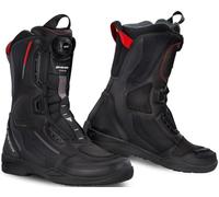 SHIMA STRATO LADY Botas Moto Mujere - Transpirables, Reforzadas, Ligeras Botas de Moto Adventure Touring con Sistema de Cierre Rápido ATOP, Protección de Tobillos, Suela Antideslizante (Negro, 39)