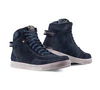 SHIMA SX-2 EVO Botas Moto Hombre - Zapatillas Moto de Cuero, Transpirables, Reforzados con Soporte el Tobillo, Suela Antideslizante, Almohadilla el Engranaje (Azul, 45)