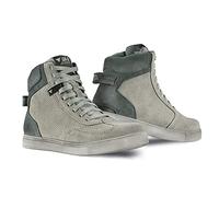 SHIMA SX-2 EVO Botas Moto Hombre - Zapatillas Moto de Cuero, Transpirables, Reforzados con Soporte el Tobillo, Suela Antideslizante, Almohadilla el Engranaje (Gris, 45)
