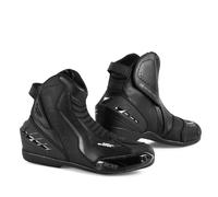 SHIMA SX-6 Men, Zapatos Moto Hombre - Reforzados Zapatos Moto de Cuero, Soporte para el tobillo, Suela Antideslizante, Mango de Cambio de Marchas (Negro, 45)