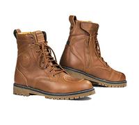 SHIMA Thomson Lady, Zapatos Moto Mujer | Reforzados Zapatos Moto de Cuero, Soporte para el tobillo, Suela Antideslizante, Mango de Cambio de Marchas (Marrón, 39)