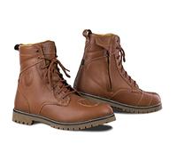 SHIMA Thomson, Zapatos Moto Hombre | Reforzados Zapatos Moto de Cuero, Soporte para el tobillo, Suela Antideslizante, Mango de Cambio de Marchas (Marrón, 44)
