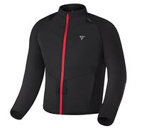 SHIMA WARMUP chaqueta moto hombre - chaqueta acolchada con capa aislante y tejido cortavientos en las mangas (3XL, Negro)