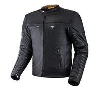 SHIMA WINCHESTER 2.0 Chaqueta Moto Hombre | Cazadora moto hombre de cuero clásico con CE espalda, hombros, codos protecciones, reforzado costuras dobles (Negro, L)