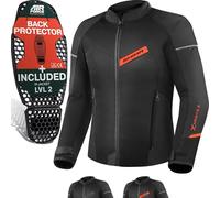 SHIMA X-Mesh 2.0 Chaqueta Textil Moto, negro-rojo, tamaño M para Hombres