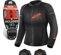 SHIMA X-MESH Chaqueta Moto Mujer AIRFORCE Protector Espalda Cazadora Motociclista Chaquetas Protecciones Ventilado Verano Armadura Cazadoras Mesh Motocicletas (Femenino, Rojo, M)