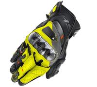 SHIMA XRS-3 Guantes Moto Hombre Cuero Homologados Corto Sport Motos Guante Ventilado Certificatos Con Protección Motorista Racing Protecciones Ventilación Verão (Hombre, Amarillo Fluo, L)