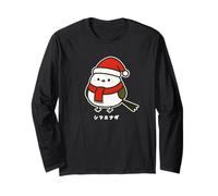 Shimaenaga pájaro Navidad Santa Sombrero Hokkaido Nieve Hada Manga Larga