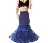 SHIMALY Enaguas de Boda de Sirena para Mujer, Enagua Interior Cola de Pez Trompeta Crinolina para Vestido de Novia de Sirena, azul marino, S-M