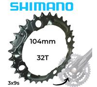 Shimano Bielas Kettenblatt DEORE FC-M590 32T 32 Dientes Negro 104mm
