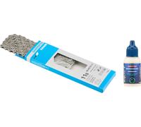 Shimano Cadena CN-HG701-11 11 velocidades + cera p. cadenas squirt Lube 15 ml gris 11 velocidades / 116 eslabones