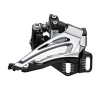 SHIMANO Deore Deore M6025-E desviador Delantero Doble, Montaje Tipo E, Columpio Superior, tracción hacia Abajo, Talla única, Negro, 2091144970