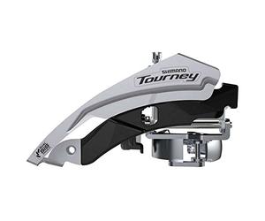 SHIMANO FD-TY600 Tourney Mech, Triple, Columpio Superior, Doble tracción, 66-69, para 42T, Negro