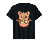 Shimano - Fideos Ramen para Comer murciélagos con Bigotes Kawaii Lindos y Divertidos Camiseta