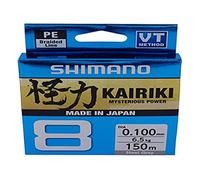 Shimano Kairiki 8, 150 Meter, Gris Claro, 0.160 mm/10.3 kg, Línea de Pesca Trenzada, 59Wpla58R13