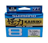 SHIMANO Kairiki 8, 150 Meter, Mantis Verde 0.060 mm/5.3 kg, Línea de Pesca Trenzada, 59Wpla58R00